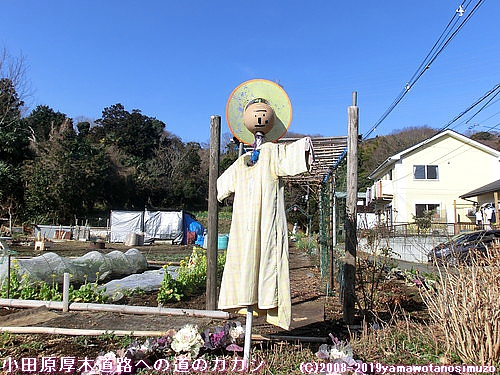 小田原厚木道路への道のカカシ